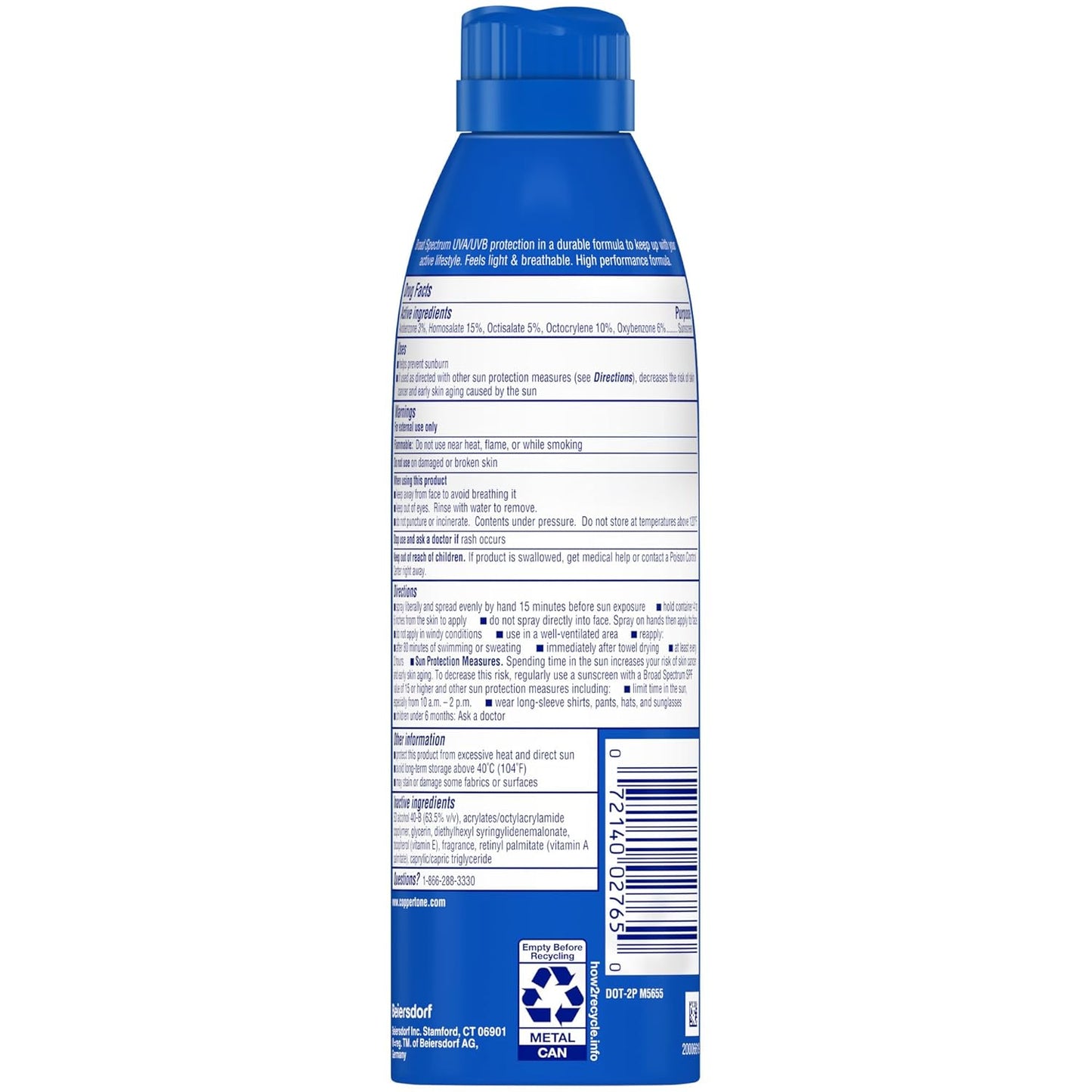 Coppertone SPORT Sunscreen Spray SPF 70 — Water-Resistant (3× 5.5 oz)