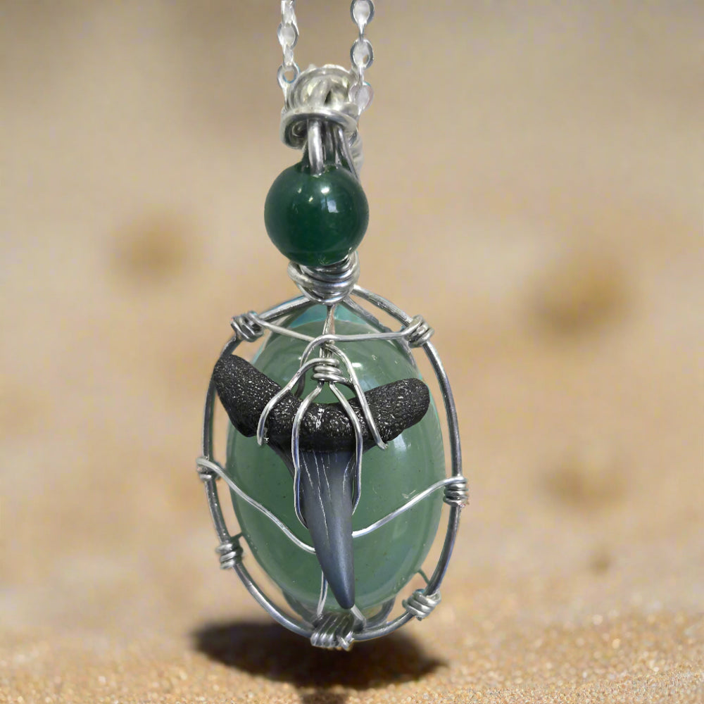 Green Sharktooth necklace