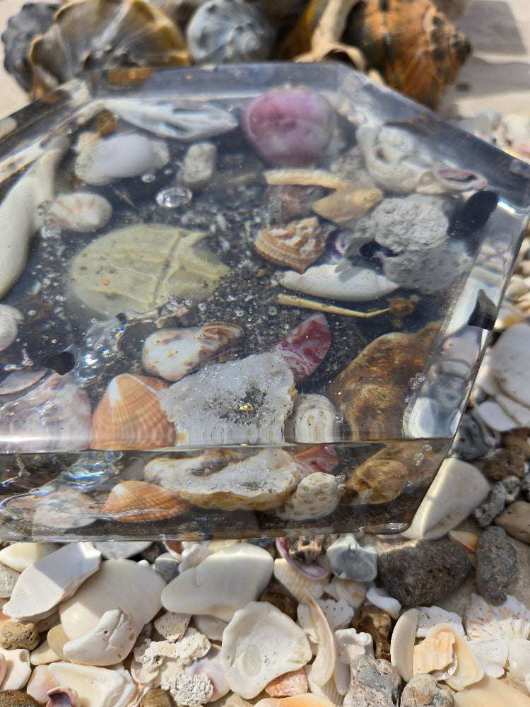 Deep Octagon Ocean Inspired Trivet Fossil Art Creations