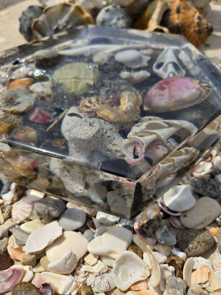 Deep Octagon Ocean Inspired Trivet Fossil Art Creations