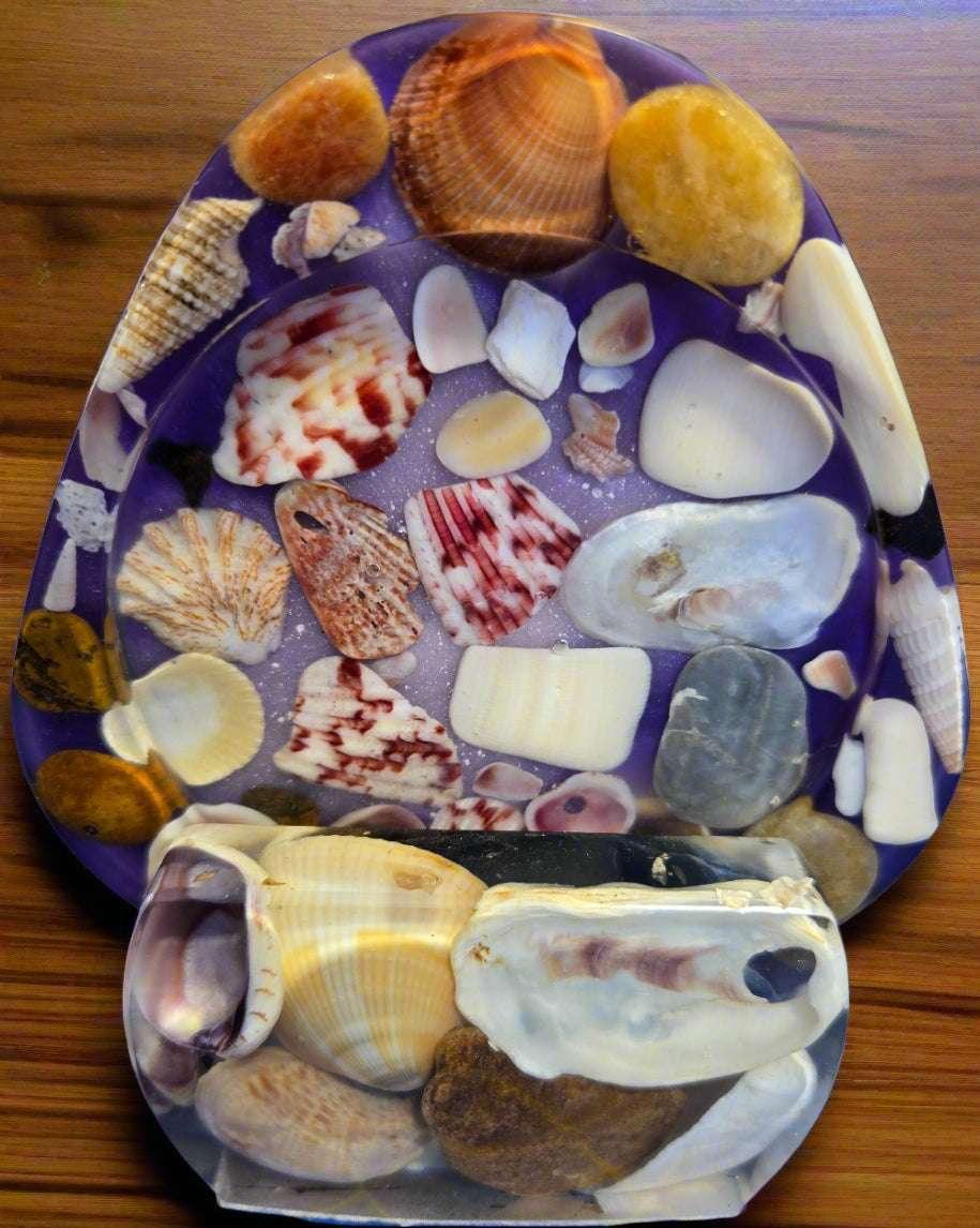 Ocean’s Eternal Mosaic Sculpture – Coasters – coastal tableware