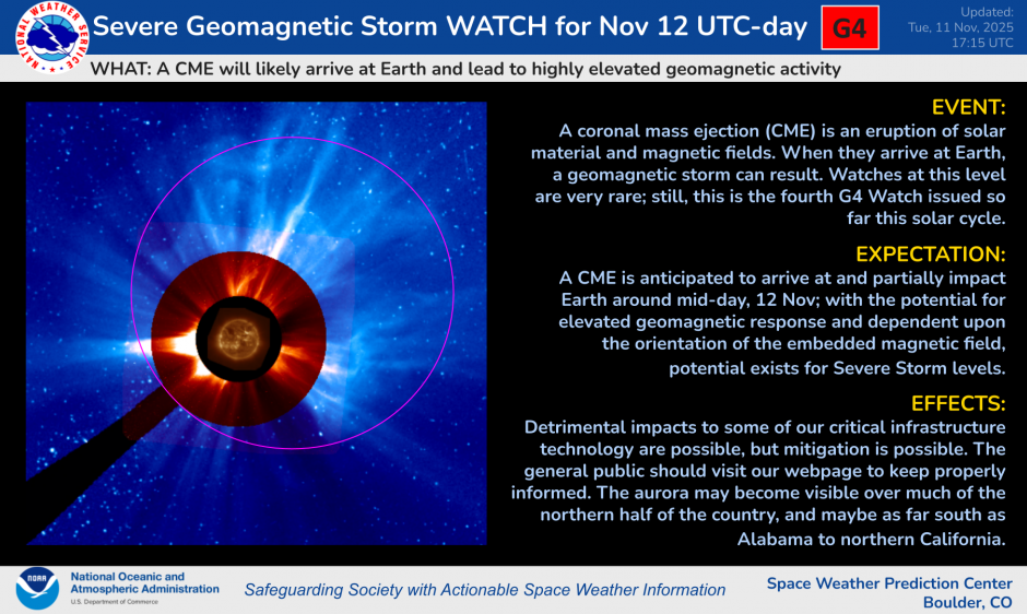 Aurora Watch Tonight — Severe G4 Geomagnetic Storm