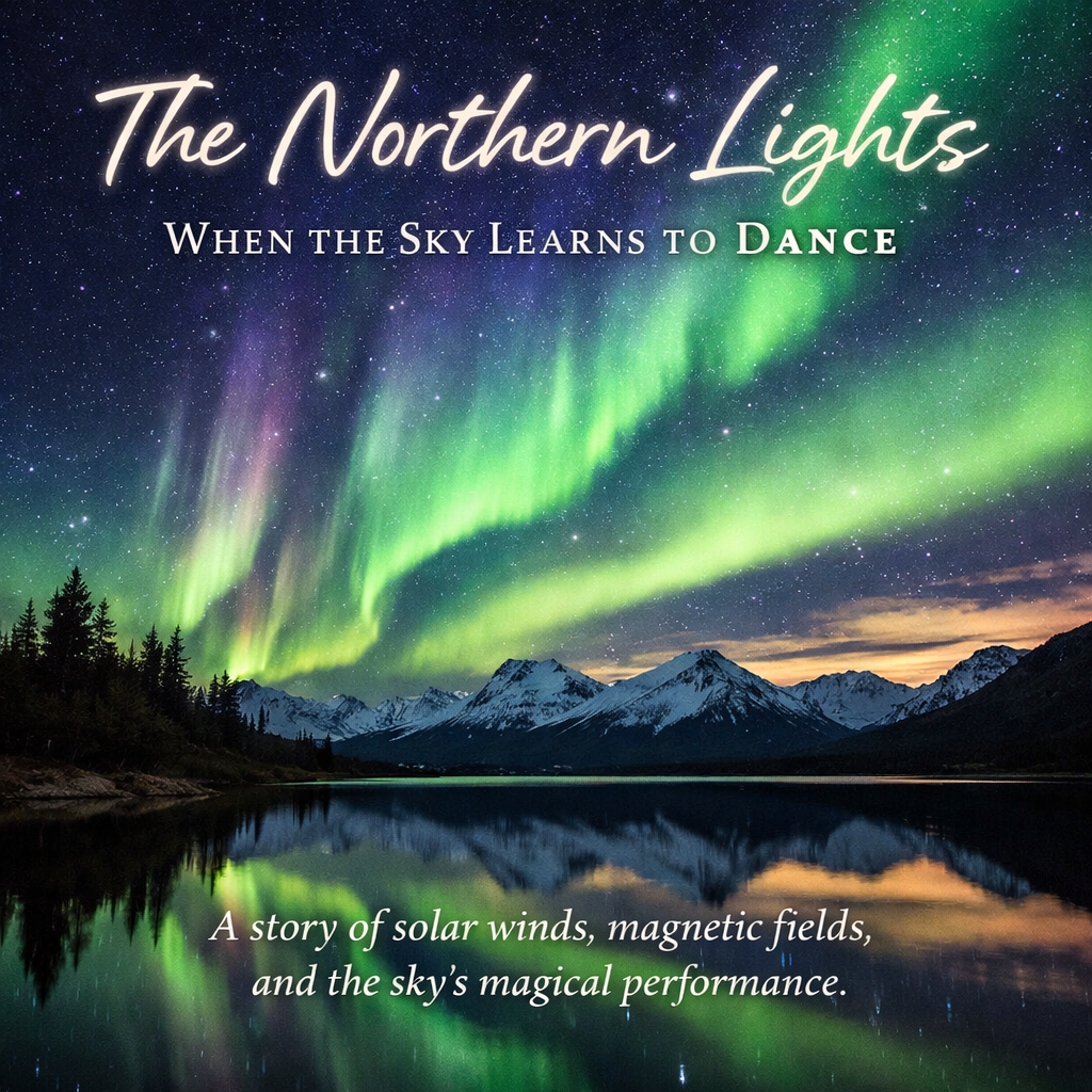 Northern Lights over snow-capped mountains