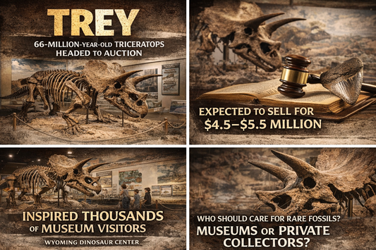 Trey the Triceratops fossil skeleton heading to auction - promotional image