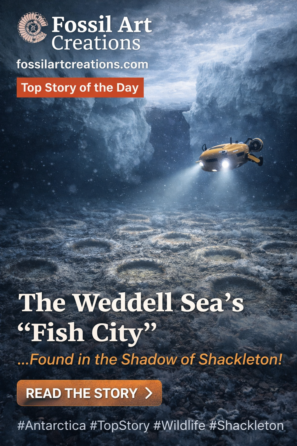 The Weddell Sea’s “Fish City,” Found in the Shadow of Shackleton - Fossil Art Creations 