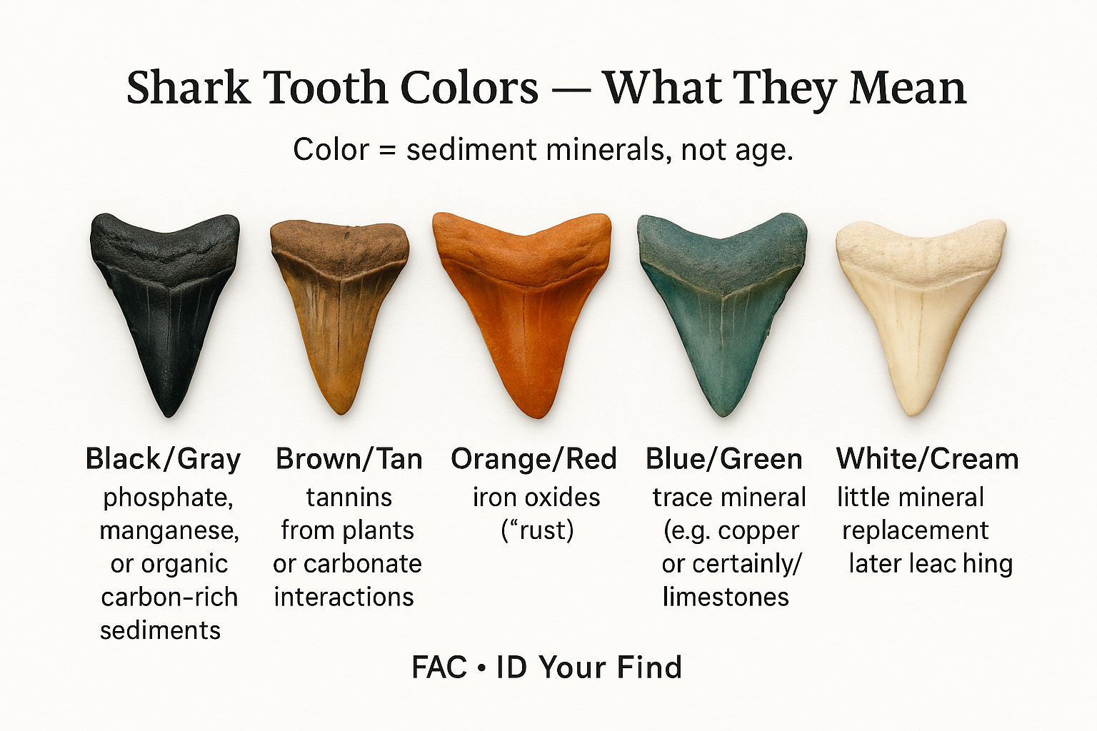 Why Shark Teeth Are Different Colors | Fossil Mineralization Explained ...
