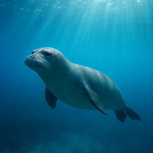 Monk Seal swimming in the ocean