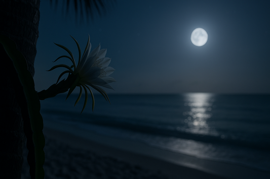 Night Cactus over the ocean