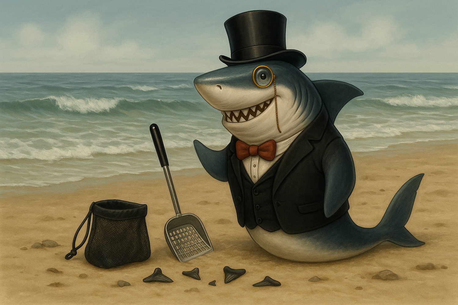 Arthur fossil hunting on the beach