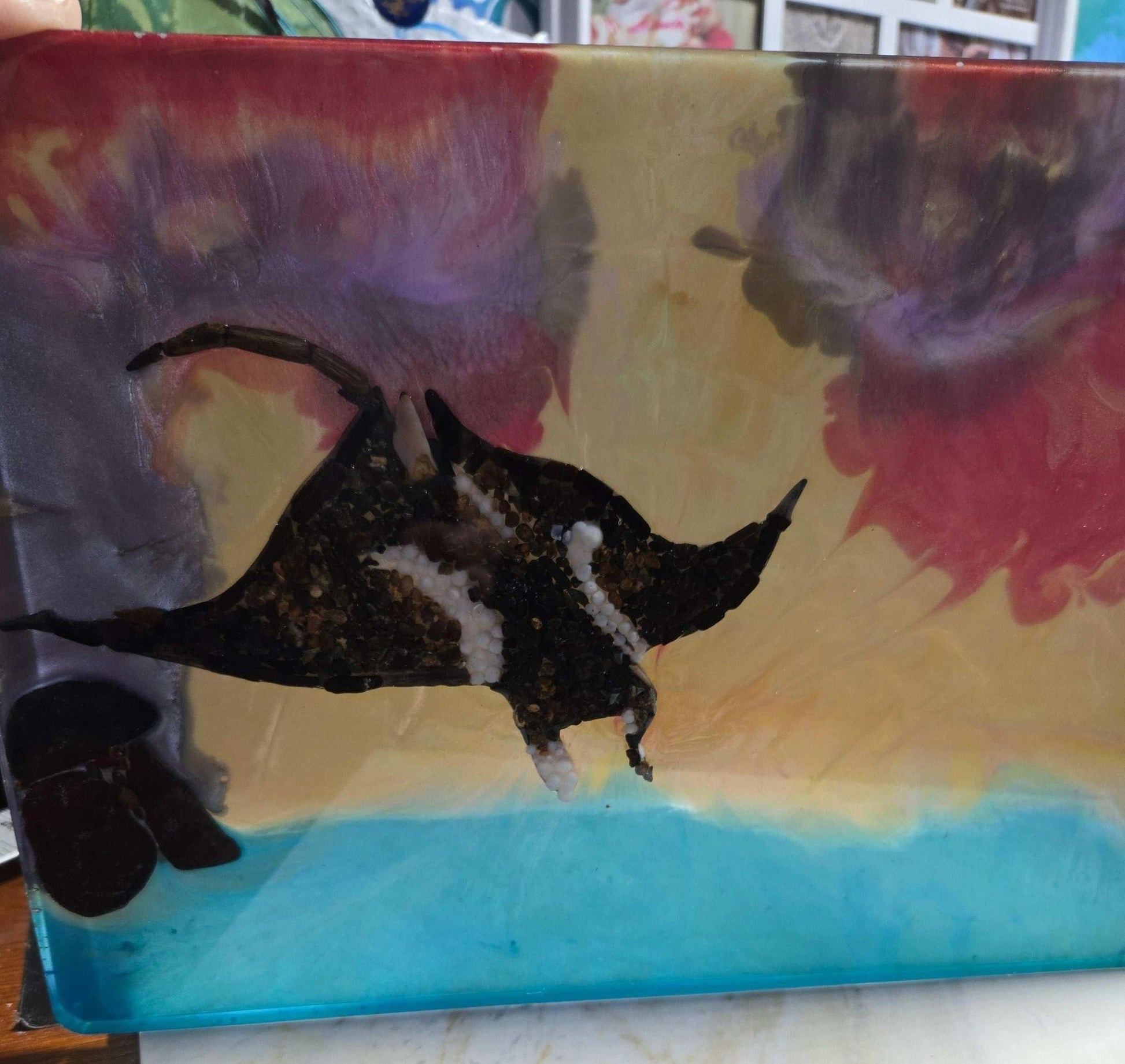 Mantaray Tray  Fossil Art Creations