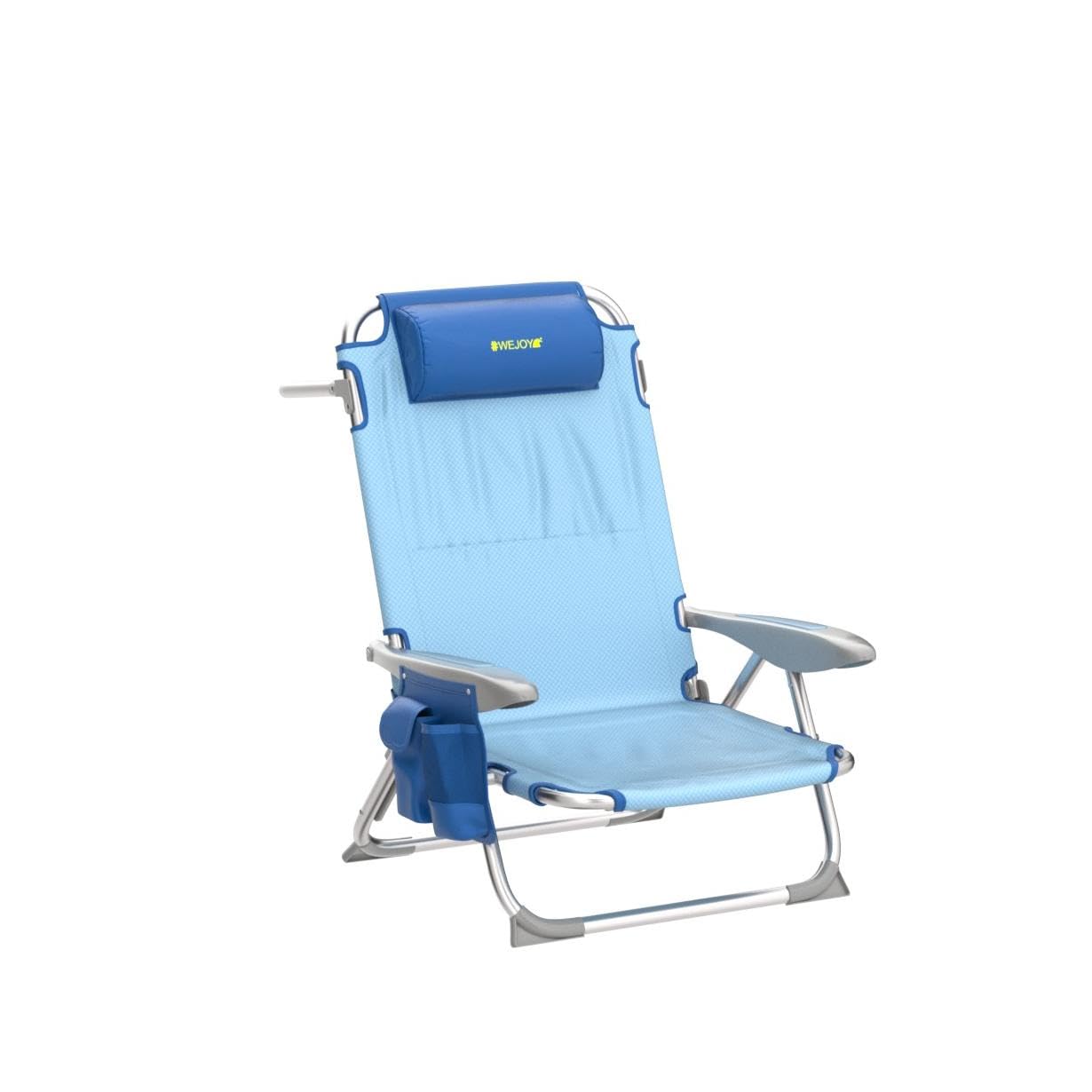 #WEJOY Beach Chair for Adults, Reclining Adjustable Position, Lay Flat Lightweight Folding Portable Aluminum Chair with Backpack Straps,Padded headrest, Heavy Duty 400 lbs Lawn Chair for Beach, Sand