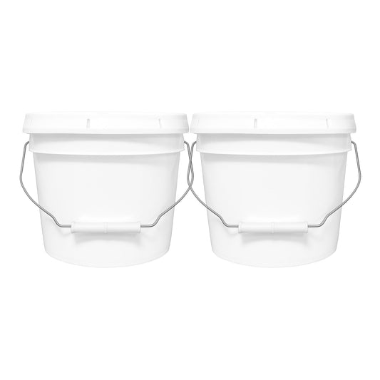 2-Gallon Field Bucket with Lid — White (Food-Grade, BPA-Free)