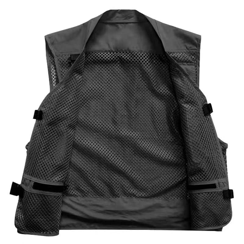 Men Mesh Breathable Multi-Pocket Vest Outdoor Travelers Fly Fishing Photography