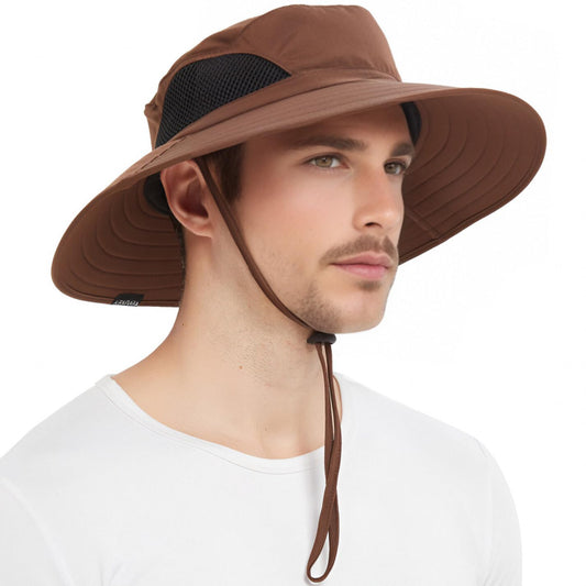 Wide-Brim Sun Hat — UPF 50+, Packable, Waterproof (EINSKEY)