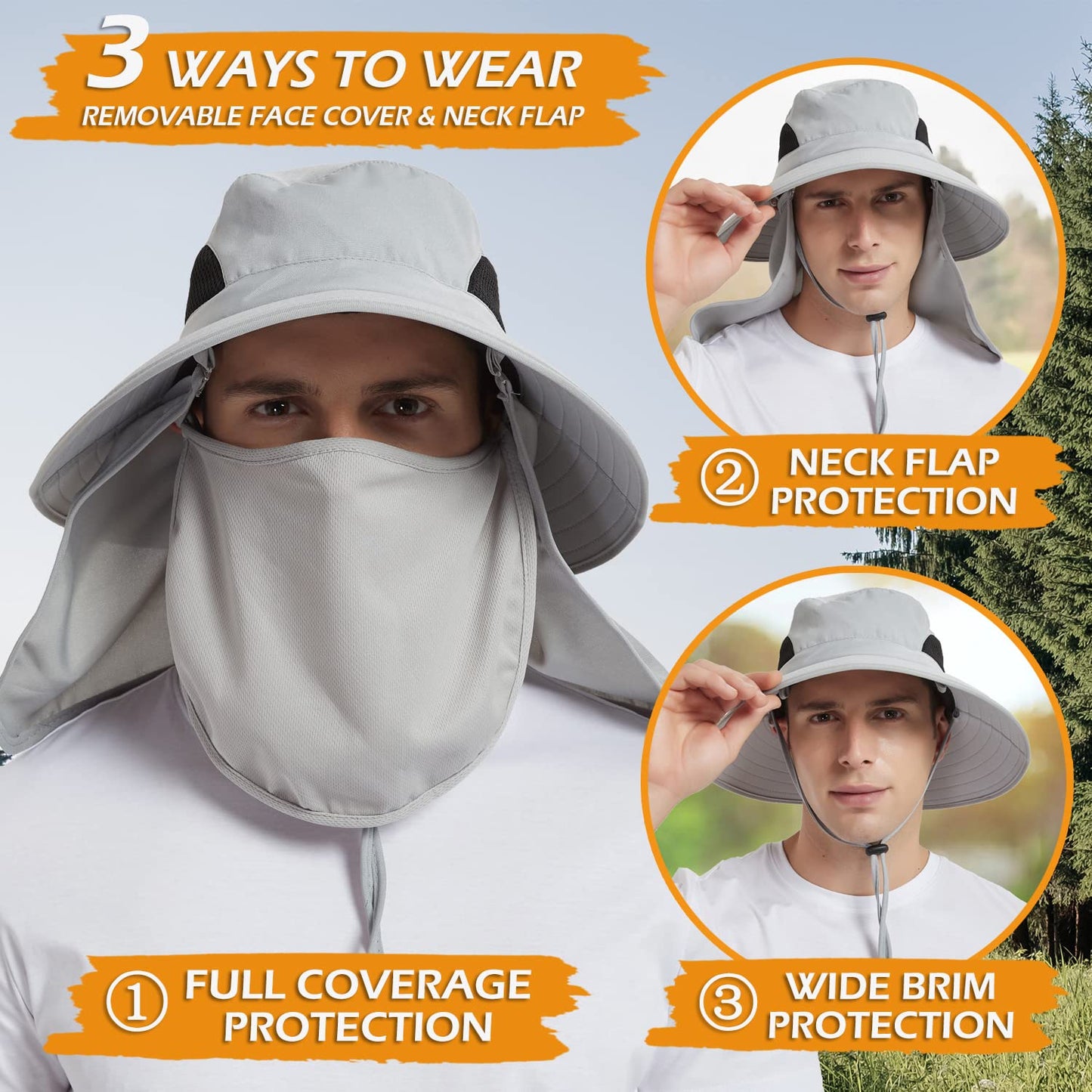 Wide-Brim Sun Hat — UPF 50+, Packable, Waterproof (EINSKEY)