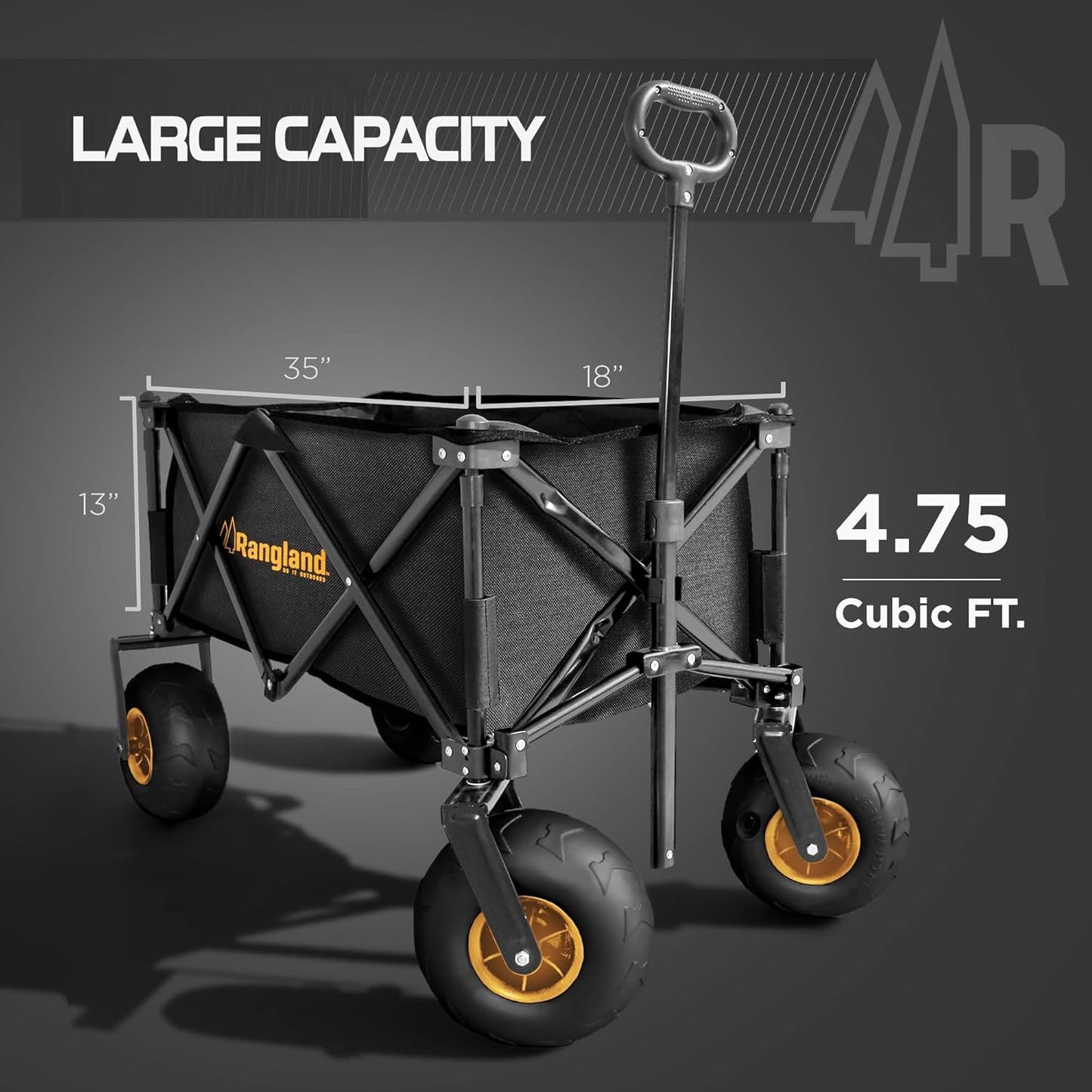 Beach Wagon with Balloon Sand Wheels — Folding, Heavy-Duty (RX800)