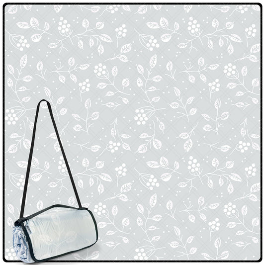 Picnic Blankets 79"x79" Extra Large Outdoor Blanket Beach Blanket Waterproof SandProof Picnic Mat Washable Foldable Portable for Grass Lawn Beach Camping (White with Flowers)