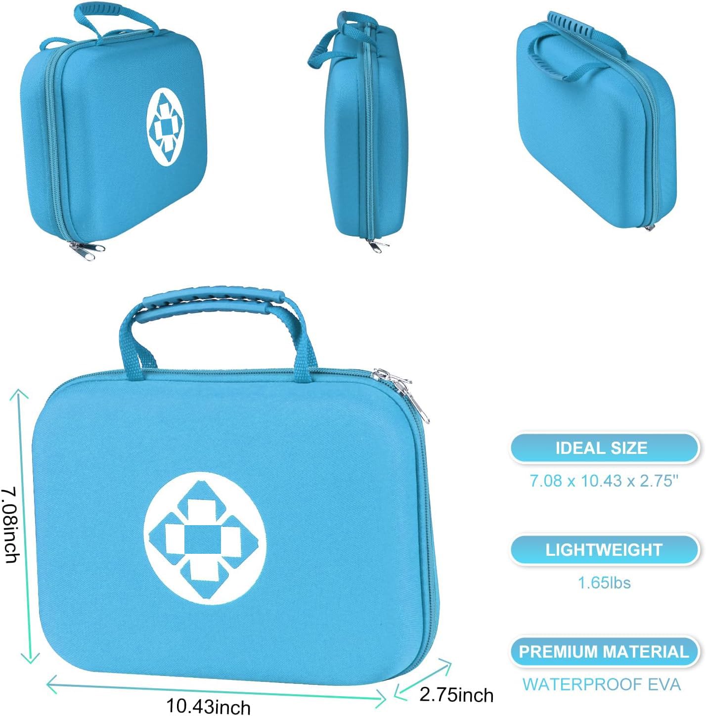 276PCS Small Travel First Aid Kit Supplies for Business, First Aid Kits Backpacking Essentials Items Trauma First Aid Survival Kits for Home Outdoor Adventure, Blue AMORNING
