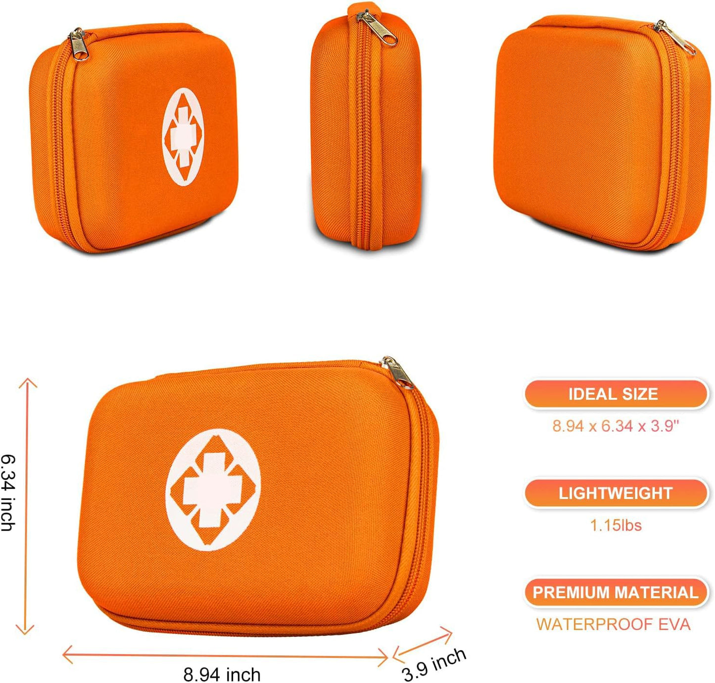 276PCS Small Travel First Aid Kit Supplies for Business, First Aid Kits Backpacking Essentials Items Trauma First Aid Survival Kits for Home Outdoor Adventure, Blue AMORNING