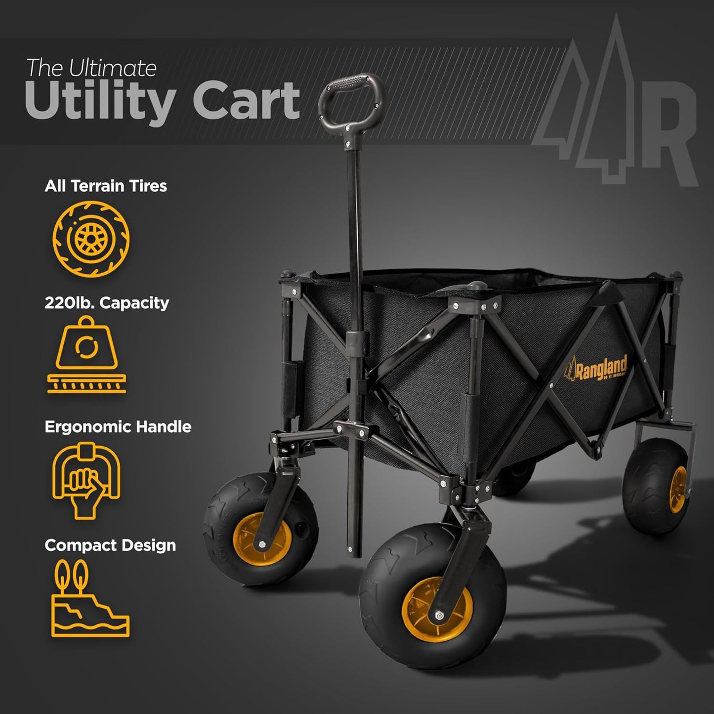 Beach Wagon with Balloon Sand Wheels — Folding, Heavy-Duty (RX800)