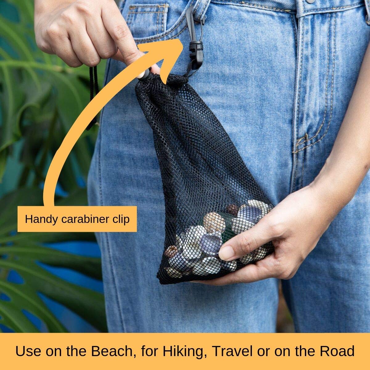 Mesh Find Bags with Clip — Set of 4 (6×8 in, Black)