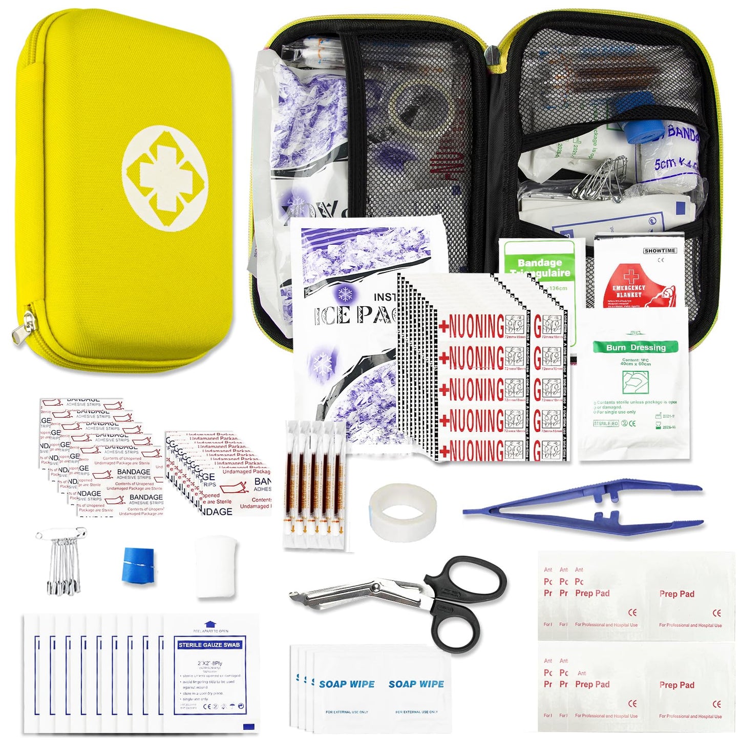 276PCS Small Travel First Aid Kit Supplies for Business, First Aid Kits Backpacking Essentials Items Trauma First Aid Survival Kits for Home Outdoor Adventure, Blue AMORNING
