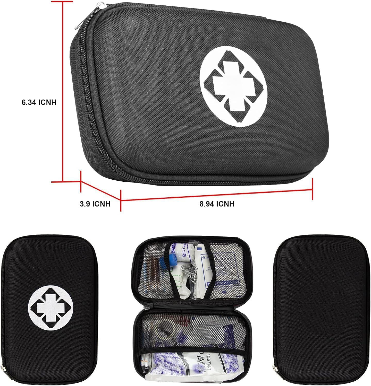 276PCS Small Travel First Aid Kit Supplies for Business, First Aid Kits Backpacking Essentials Items Trauma First Aid Survival Kits for Home Outdoor Adventure, Blue AMORNING