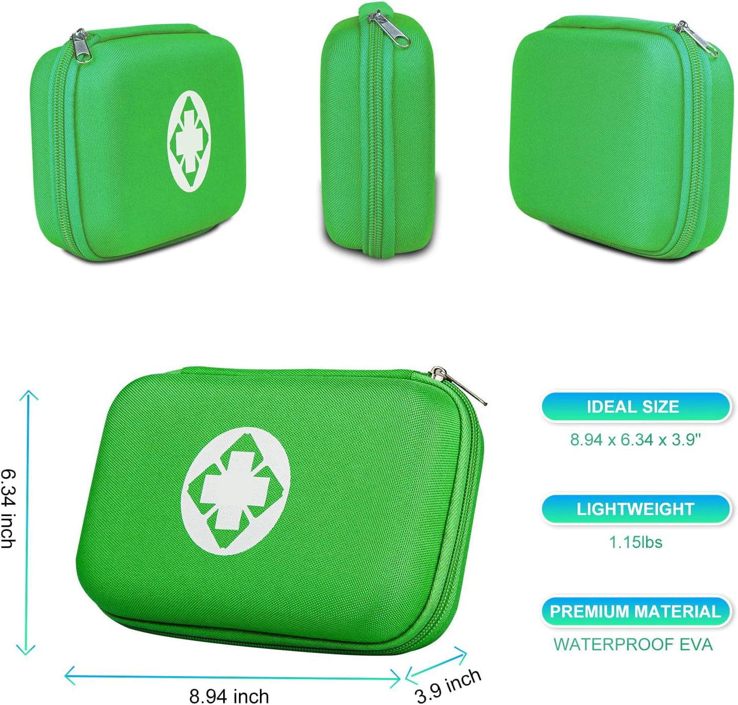 276PCS Small Travel First Aid Kit Supplies for Business, First Aid Kits Backpacking Essentials Items Trauma First Aid Survival Kits for Home Outdoor Adventure, Blue AMORNING