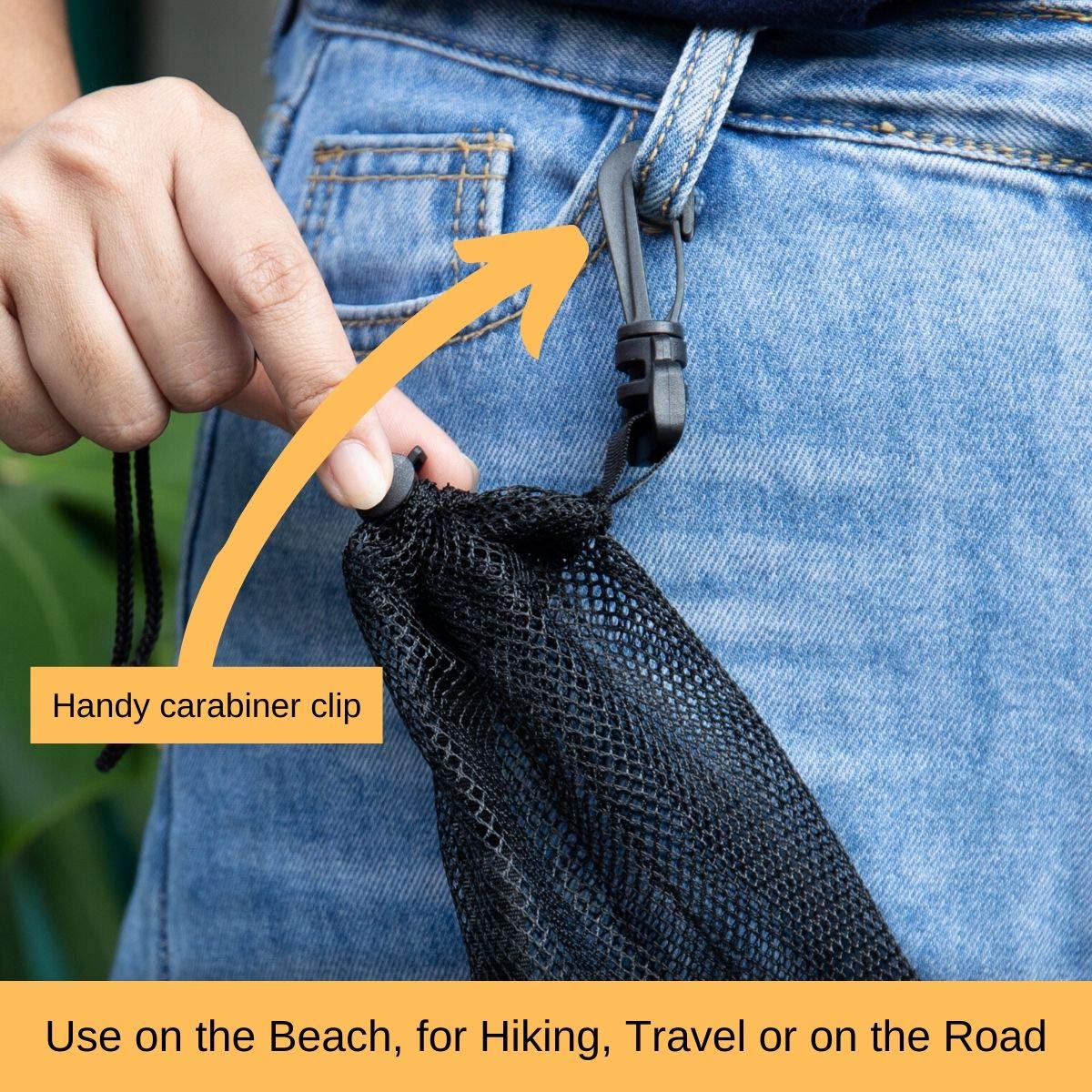 Mesh Find Bags with Clip — Set of 4 (6×8 in, Black)