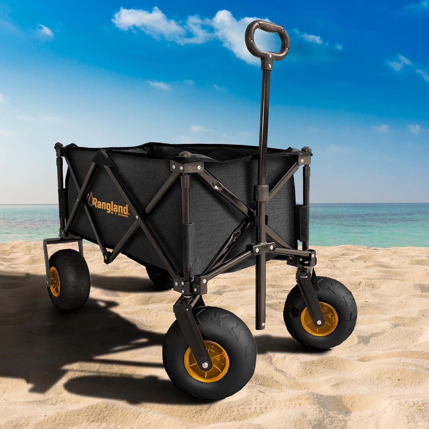 Beach Wagon with Balloon Sand Wheels — Folding, Heavy-Duty (RX800)