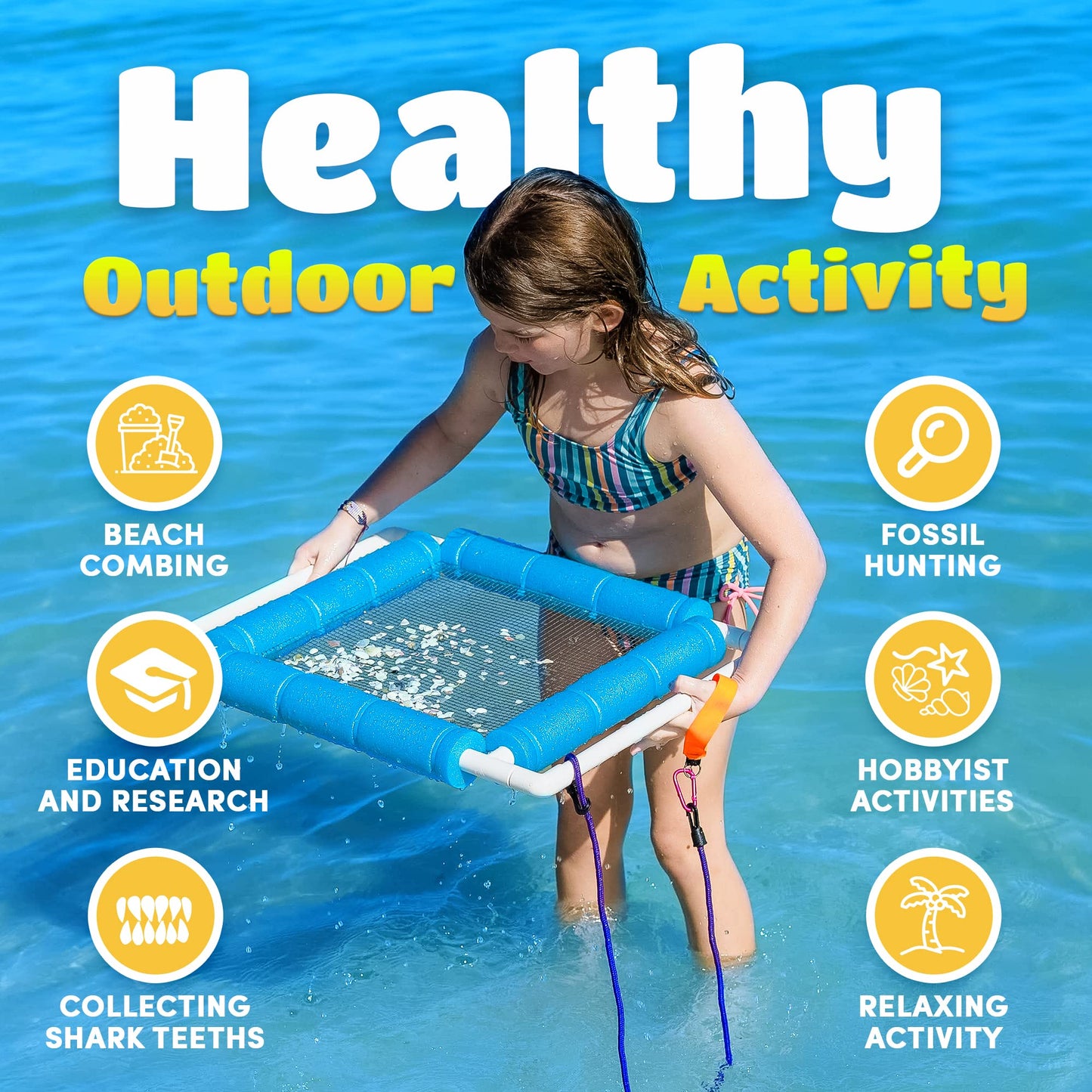 Shark Tooth Sifter — Lightweight, Large Screen (RELODECOR)