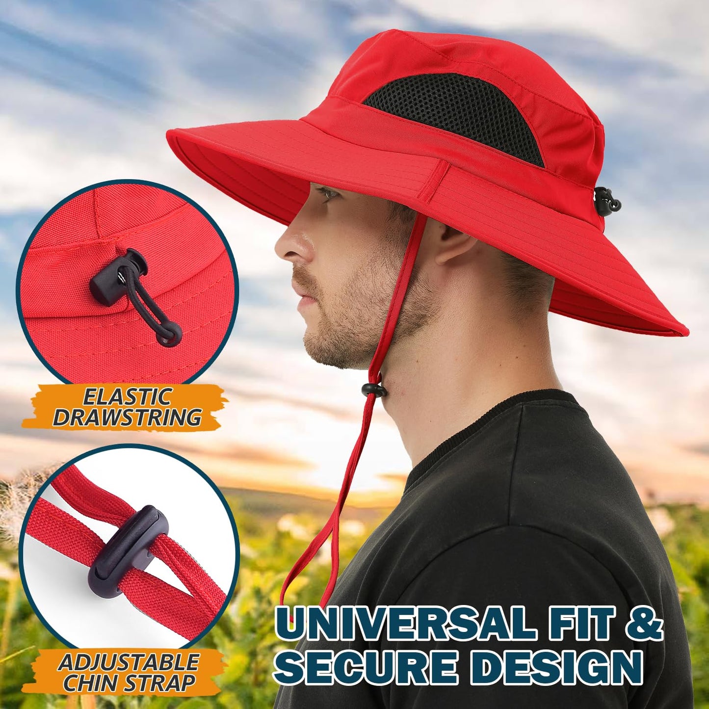 Wide-Brim Sun Hat — UPF 50+, Packable, Waterproof (EINSKEY)