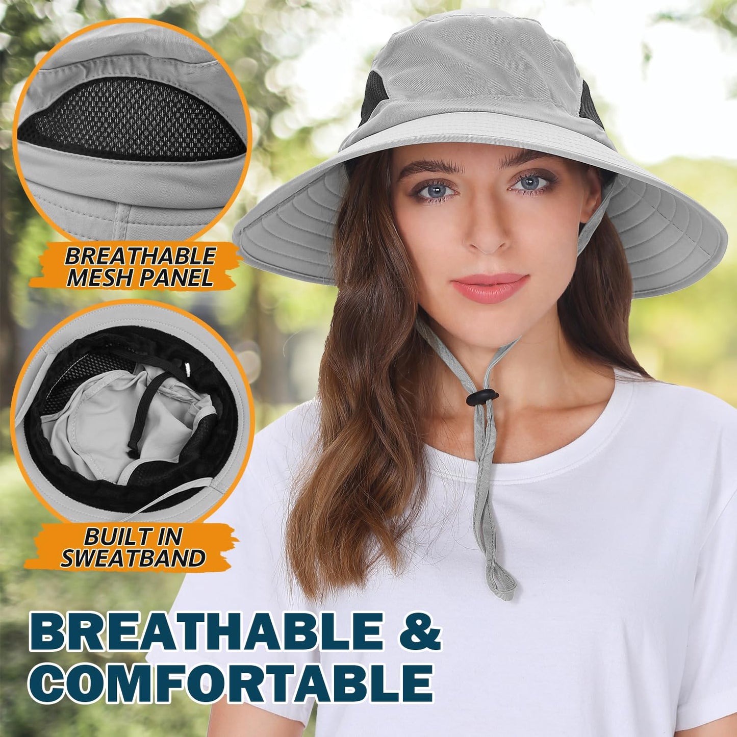 Wide-Brim Sun Hat — UPF 50+, Packable, Waterproof (EINSKEY)