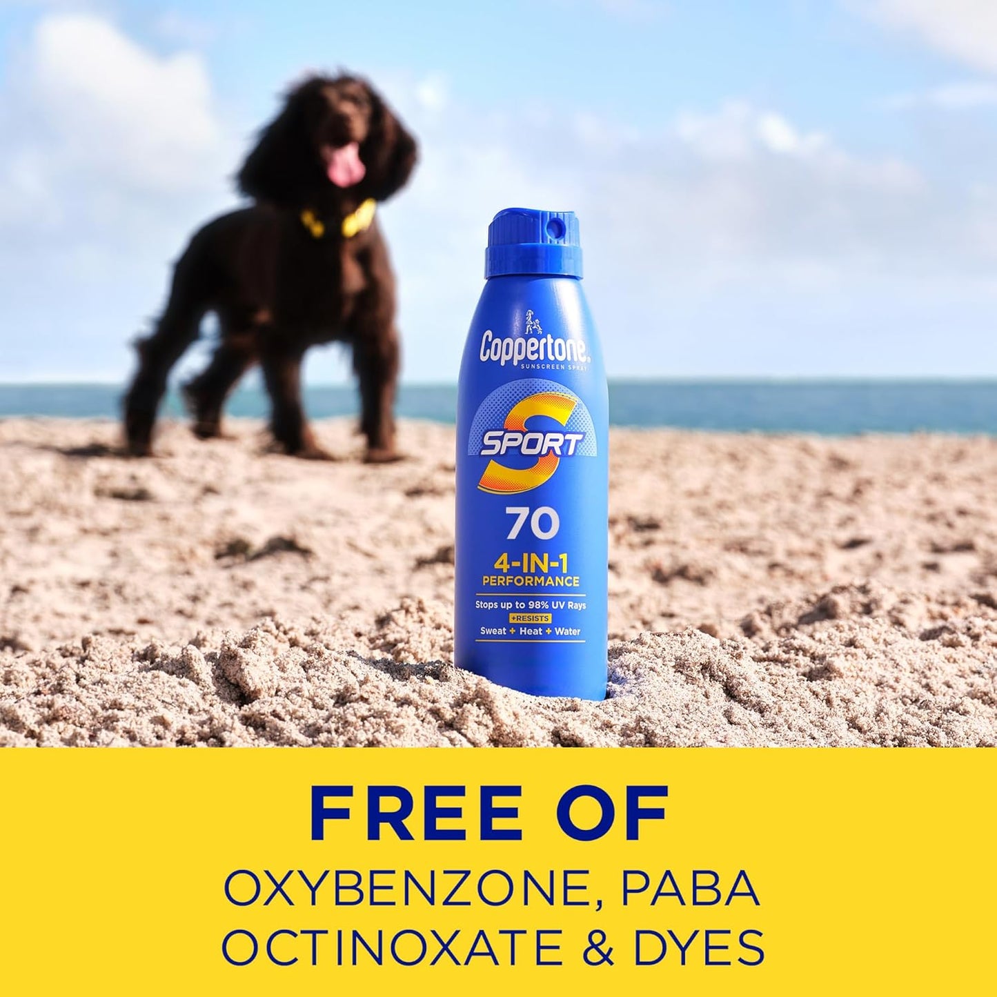 Coppertone SPORT Sunscreen Spray SPF 70 — Water-Resistant (3× 5.5 oz)