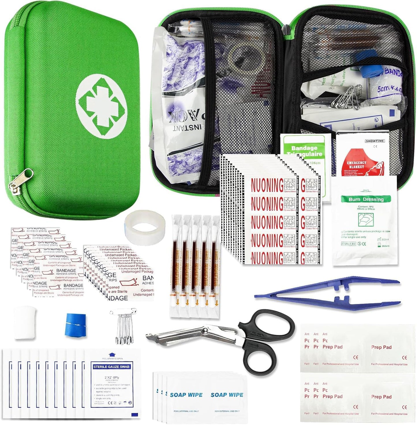 276PCS Small Travel First Aid Kit Supplies for Business, First Aid Kits Backpacking Essentials Items Trauma First Aid Survival Kits for Home Outdoor Adventure, Blue AMORNING
