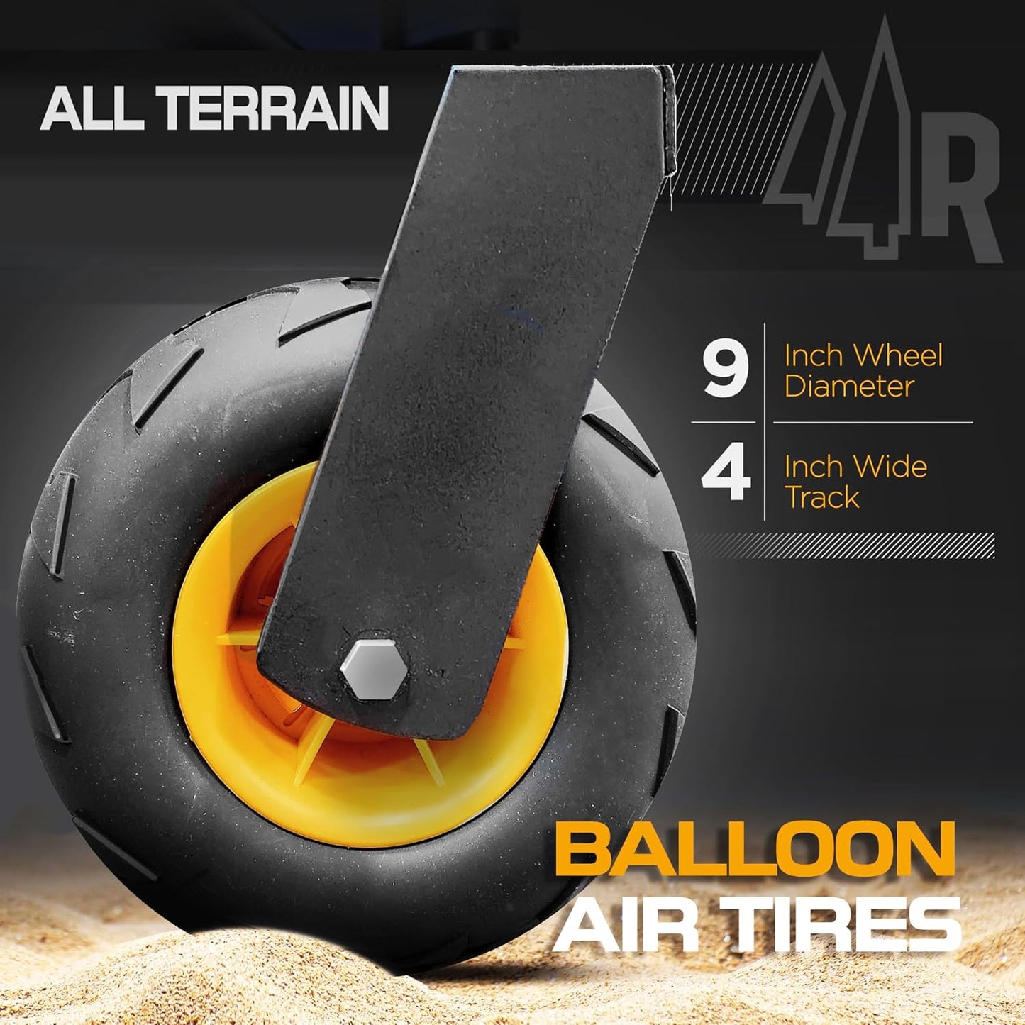 Beach Wagon with Balloon Sand Wheels — Folding, Heavy-Duty (RX800)