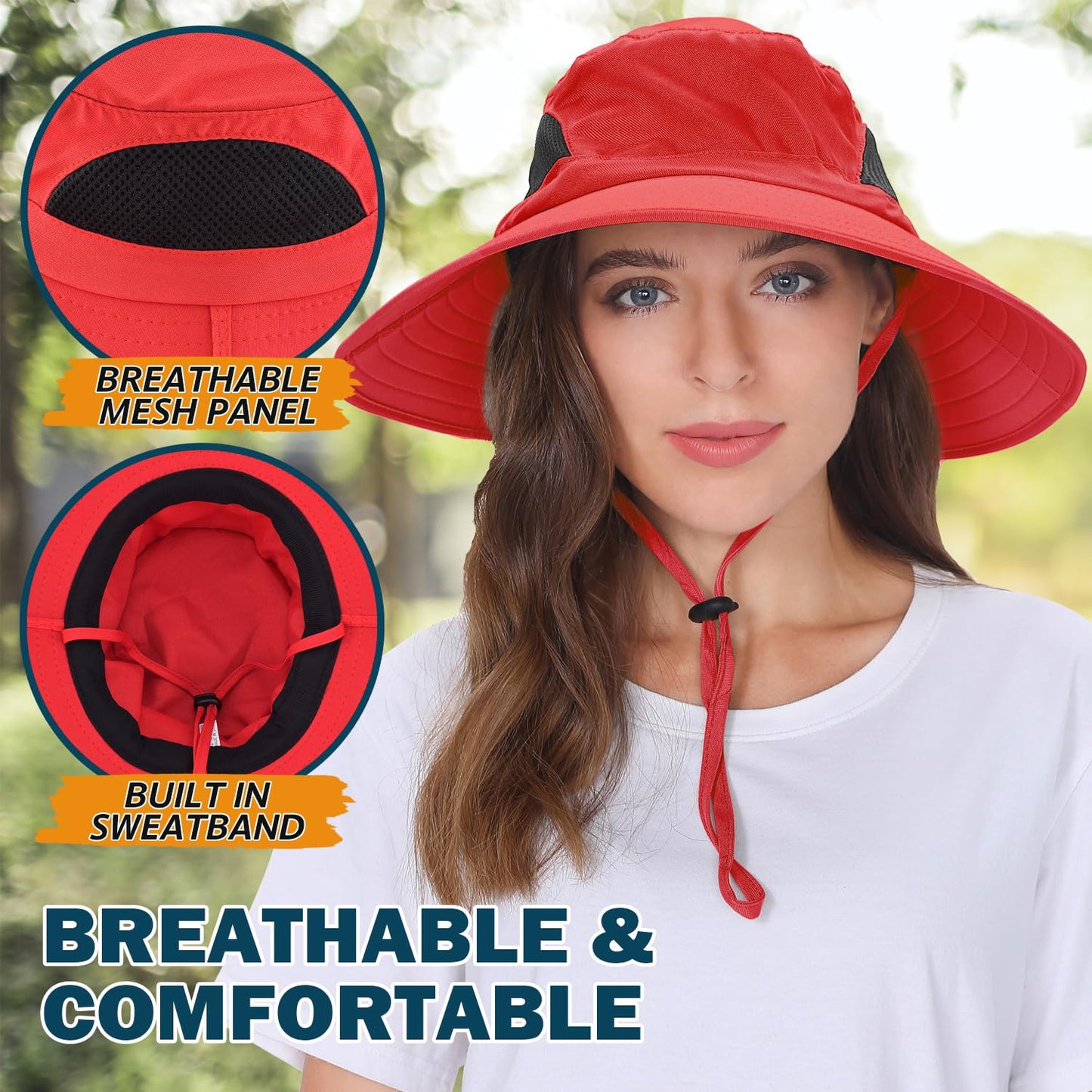 Wide-Brim Sun Hat — UPF 50+, Packable, Waterproof (EINSKEY)