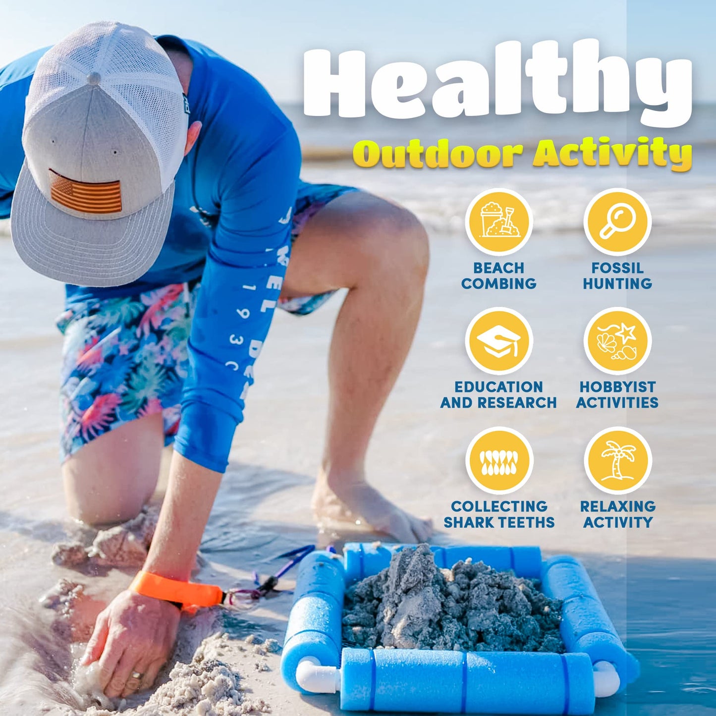 Shark Tooth Sifter — Lightweight, Large Screen (RELODECOR)