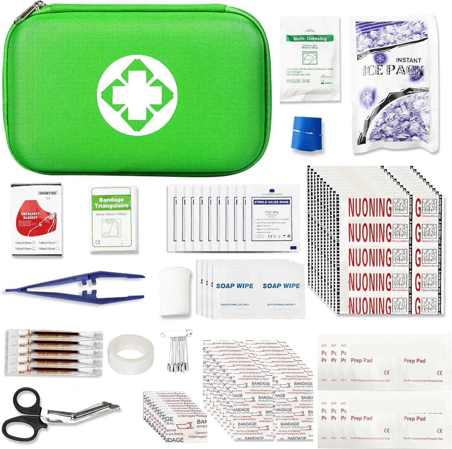 276PCS Small Travel First Aid Kit Supplies for Business, First Aid Kits Backpacking Essentials Items Trauma First Aid Survival Kits for Home Outdoor Adventure, Blue AMORNING