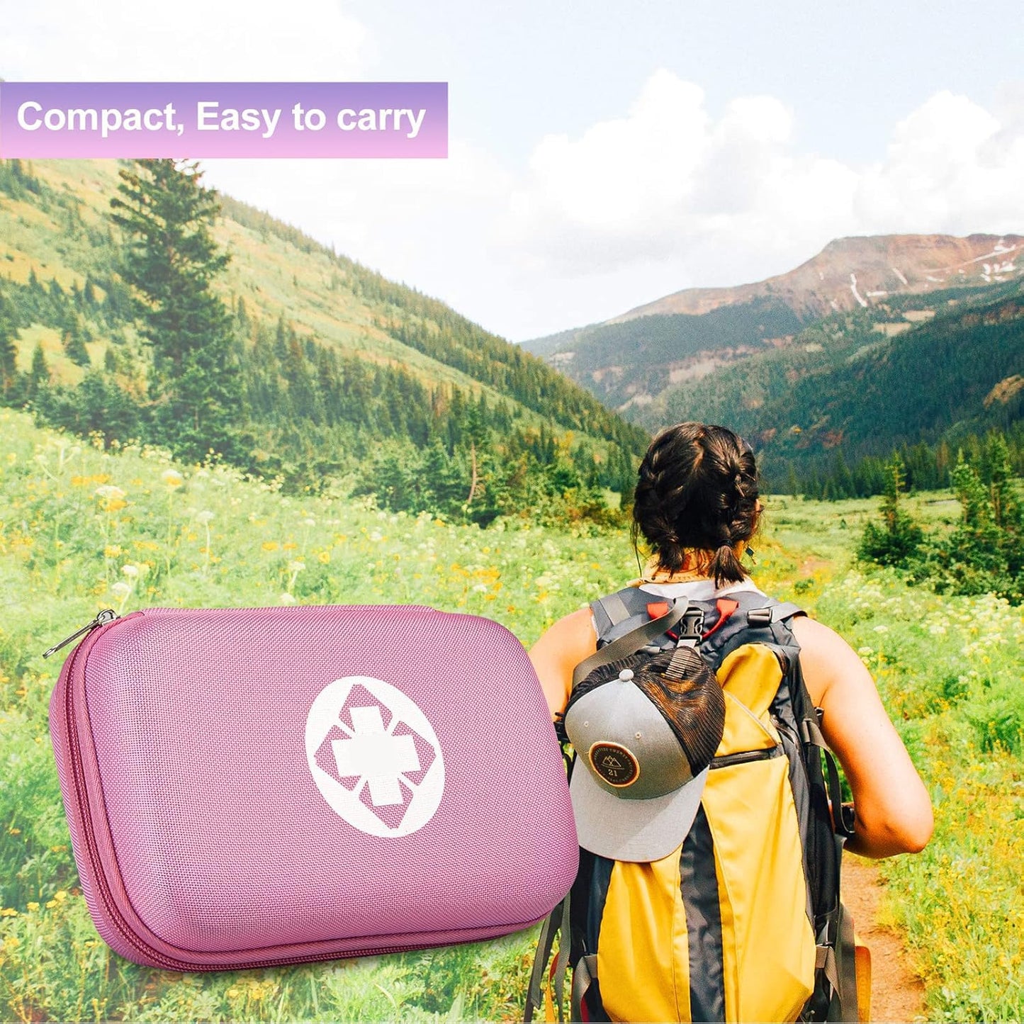 276PCS Small Travel First Aid Kit Supplies for Business, First Aid Kits Backpacking Essentials Items Trauma First Aid Survival Kits for Home Outdoor Adventure, Blue AMORNING