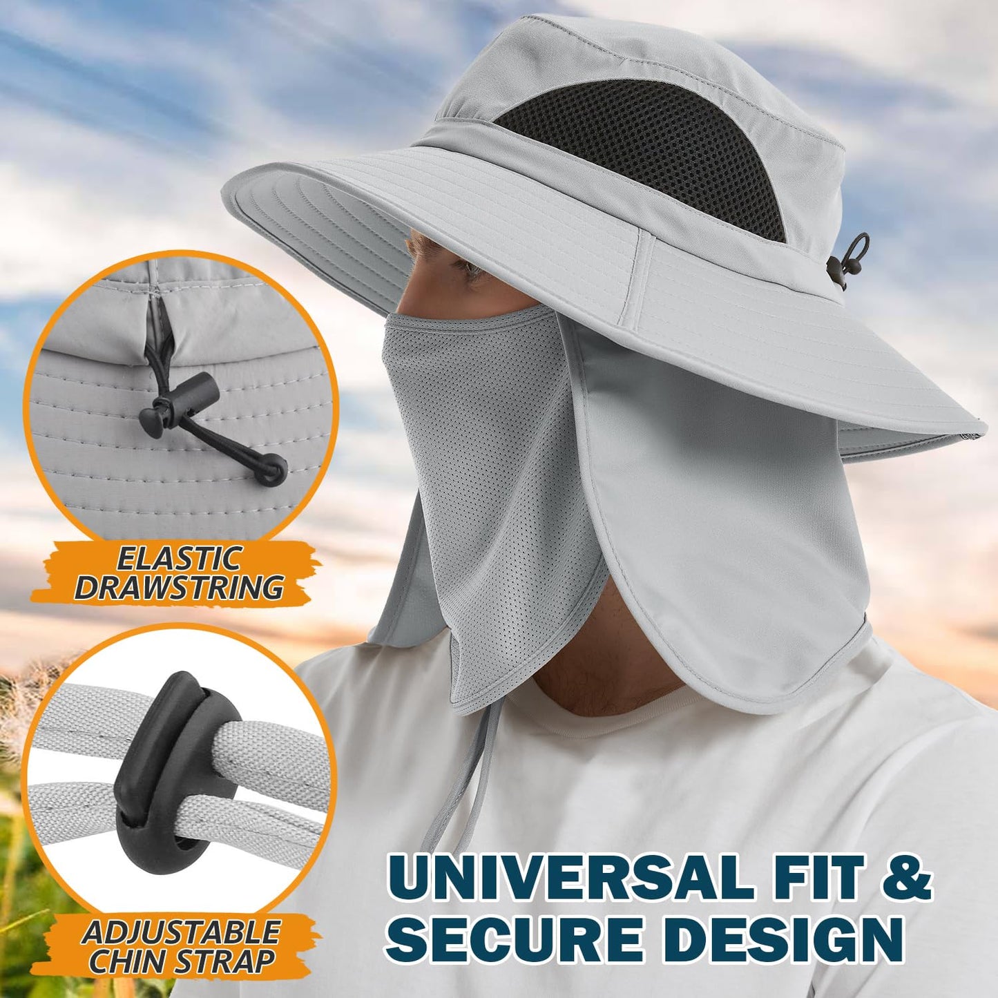 Wide-Brim Sun Hat — UPF 50+, Packable, Waterproof (EINSKEY)