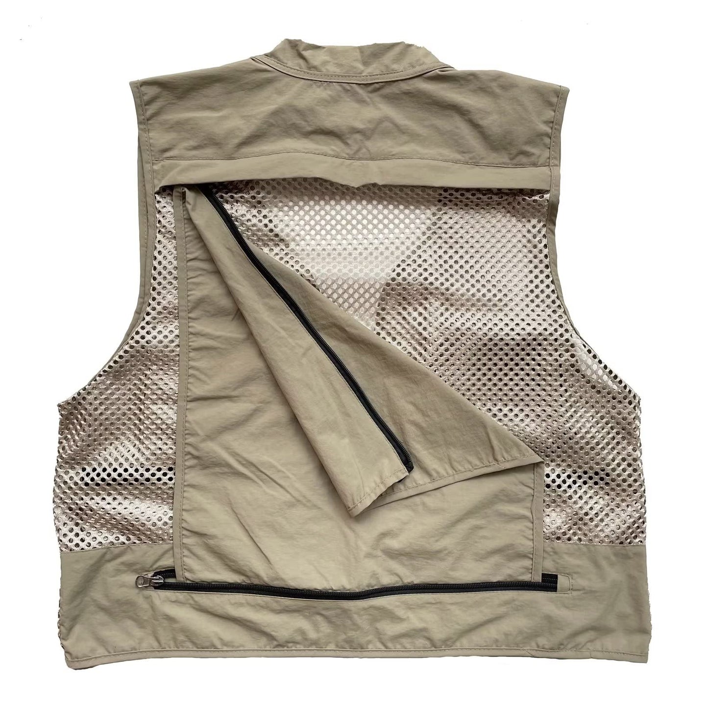 Men Mesh Breathable Multi-Pocket Vest Outdoor Travelers Fly Fishing Photography
