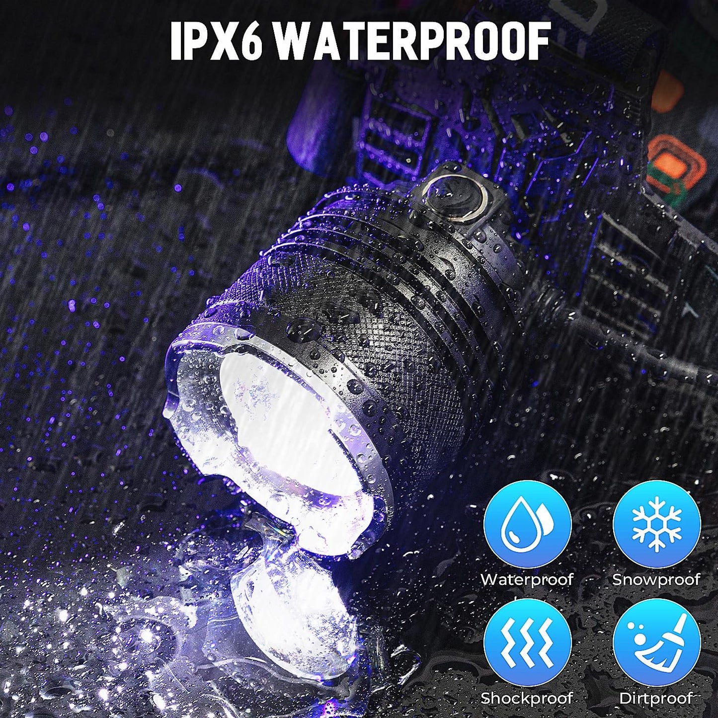 LED Rechargeable Headlamp, 99,000 Lumens Head Lamps (Include Βattery) Super Bright Long Distance Headlamps with 5 Mode Waterproof, 90° Adjustable Head Lights for Forehead Adults Outdoor Camping