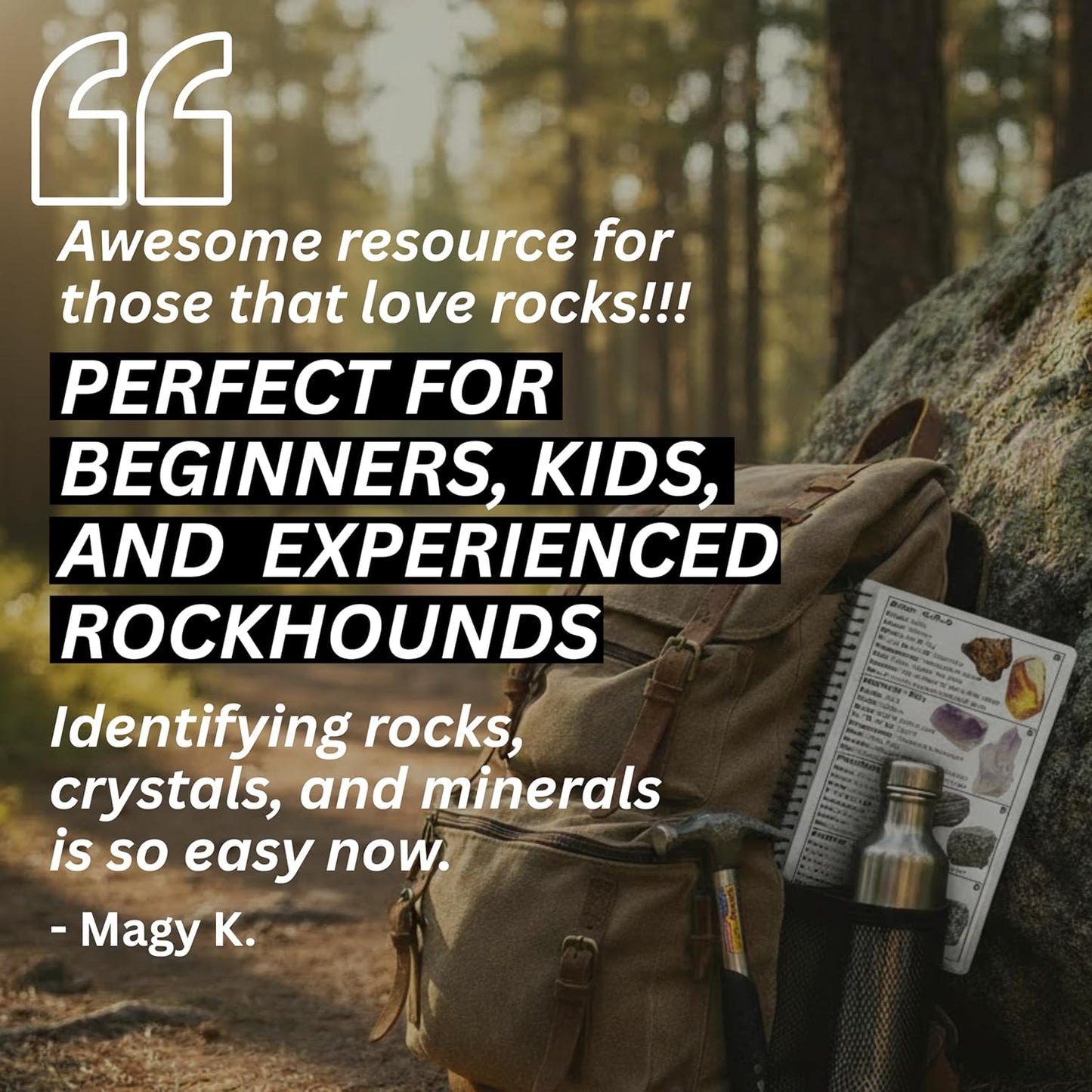 Rocks and Minerals of the United States Identification Field Guide | Thick Waterproof Coating| Find Crystals, Gems, Geodes, and Rocks | Rockhounding Book For Beginners, Experts, & Kids | Rock Chasing