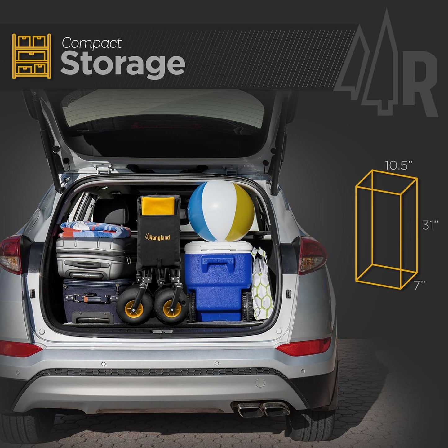 Beach Wagon with Balloon Sand Wheels — Folding, Heavy-Duty (RX800)