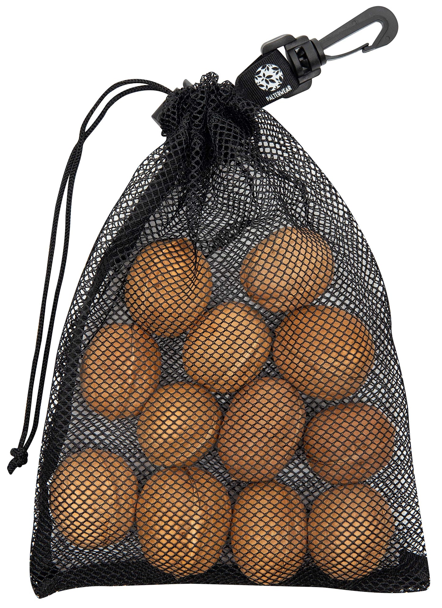 PALTERWEAR Small Mesh Drawstring Bag With Clip and Toggle Closure (Set of 4, Black, 6 x 8 inch) for Watersports, Outdoor, Gym
