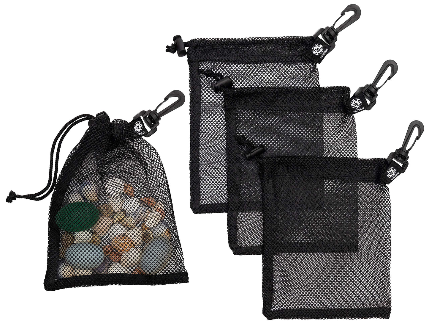 Mesh Find Bags with Clip — Set of 4 (6×8 in, Black)
