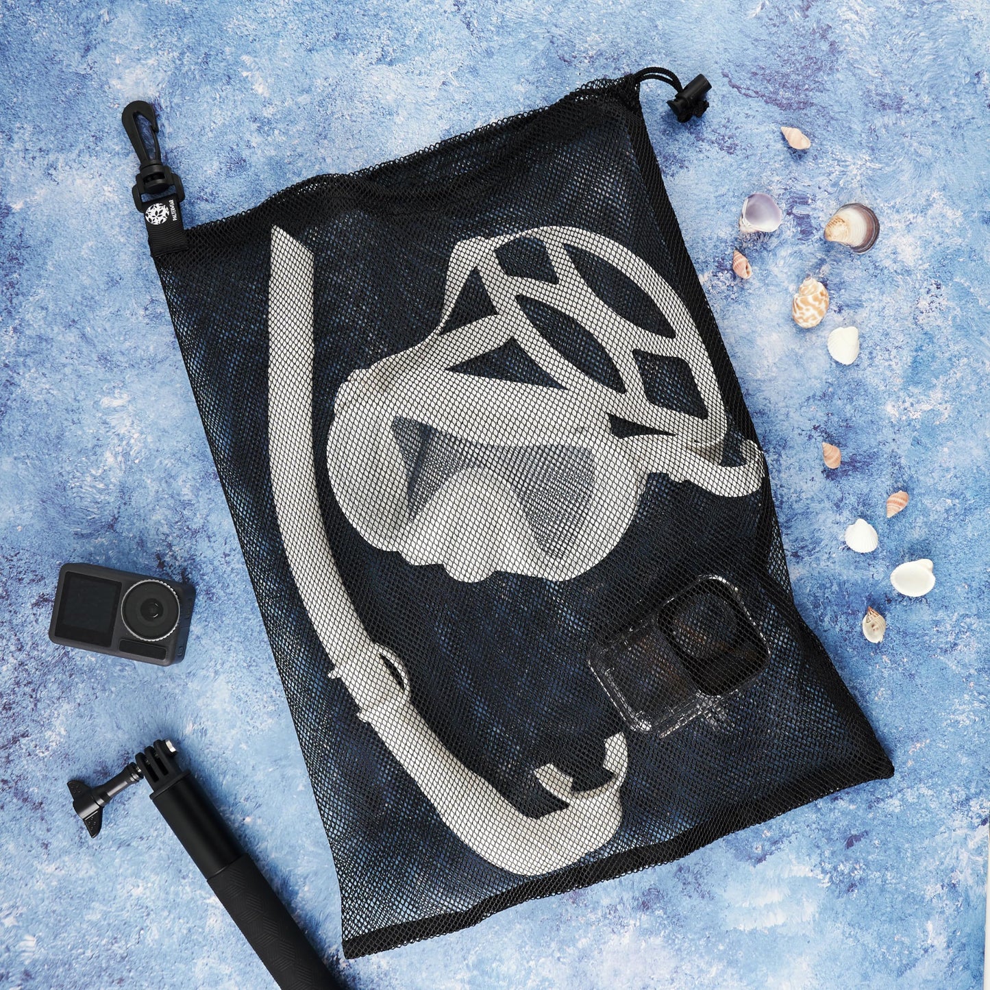 Mesh Find Bags with Clip — Set of 4 (6×8 in, Black)