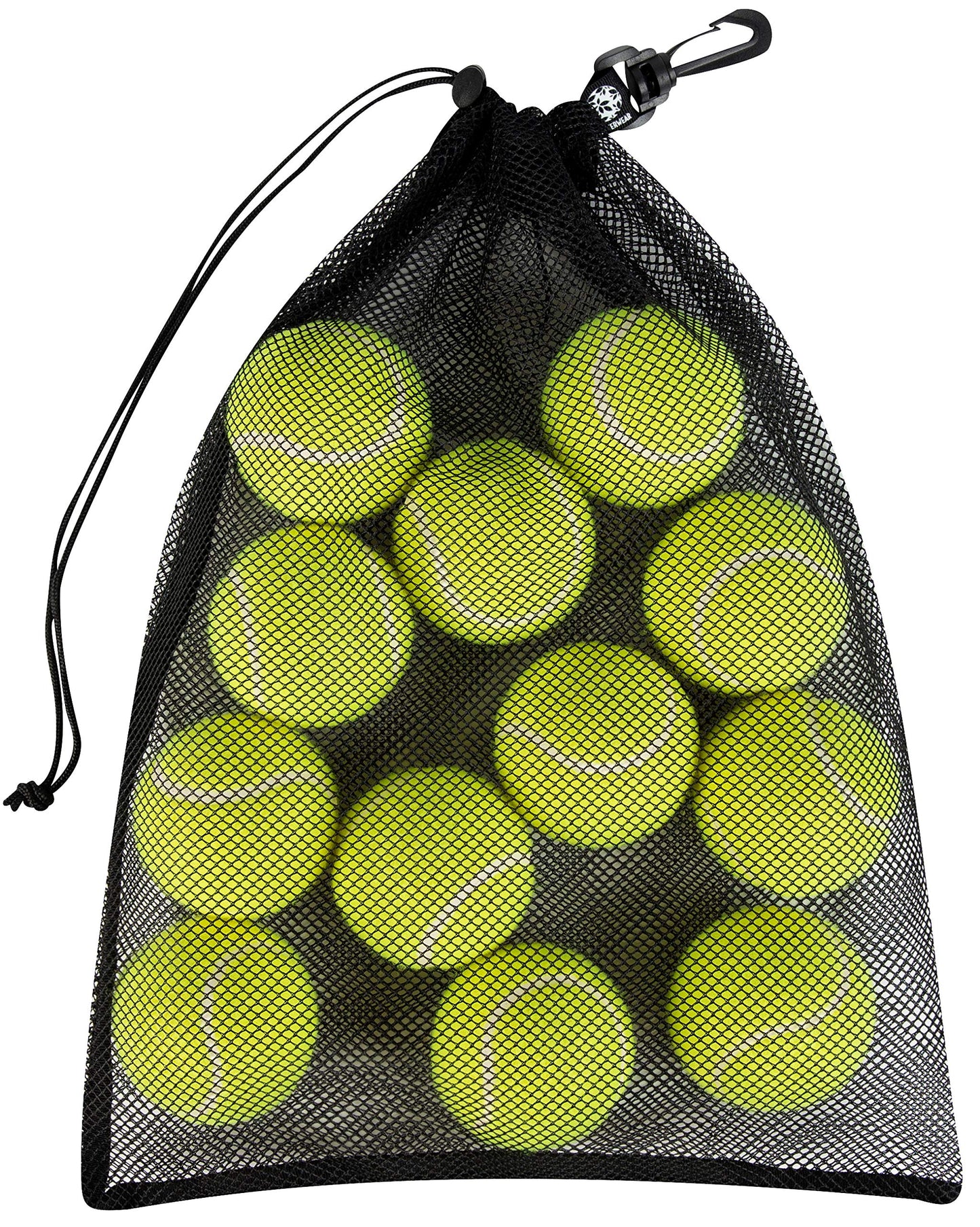 PALTERWEAR Small Mesh Drawstring Bag With Clip and Toggle Closure (Set of 4, Black, 6 x 8 inch) for Watersports, Outdoor, Gym