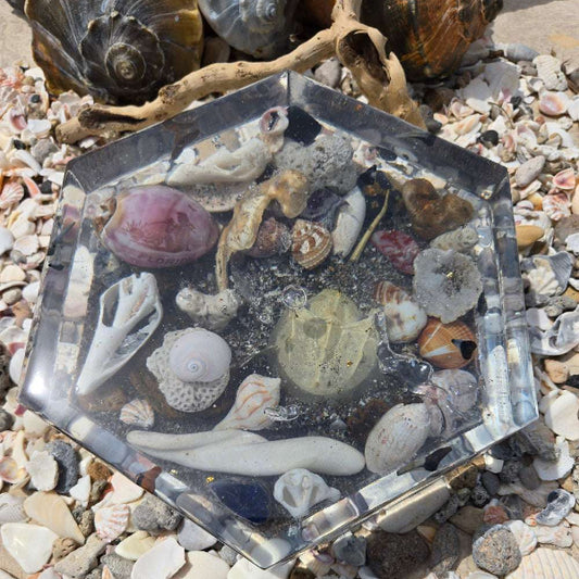 Deep Octagon Ocean Inspired Trivet Fossil Art Creations